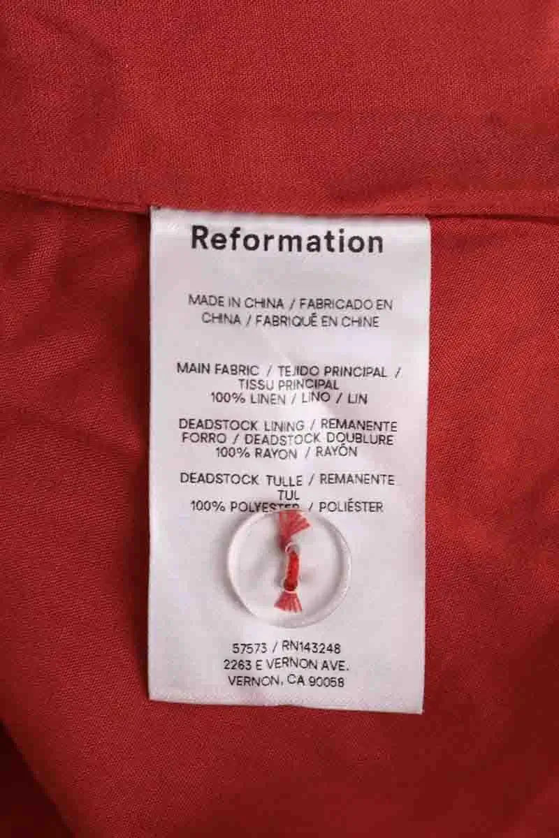 Robe Reformation Rouge en Lin