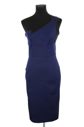 Robe Roland Mouret Bleu en Synthétique, taille S - Seconde Main