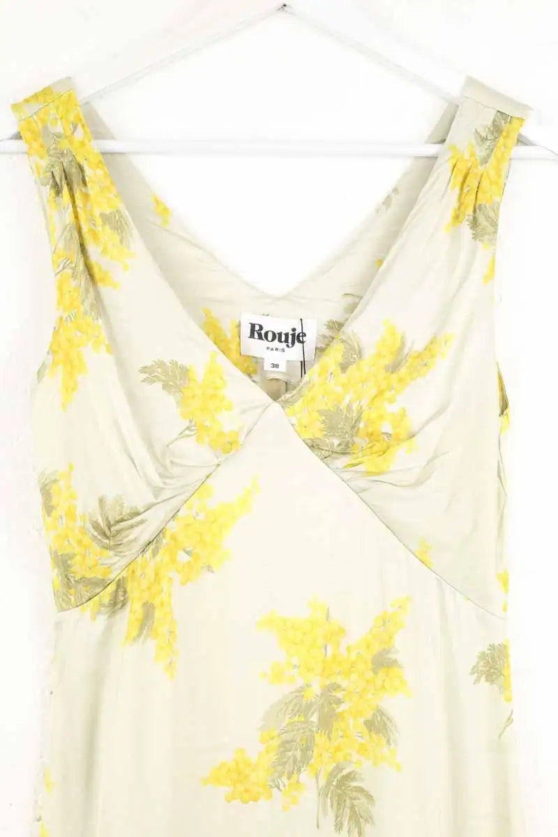 Robe Rouje Jaune en Synthétique