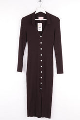 Robe Rouje Marron en Synthétique, taille M - Seconde Main