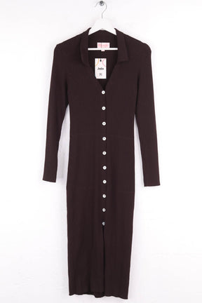 Robe Rouje Marron en Synthétique, taille M - Seconde Main