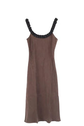 Robe Rouje Marron en Synthétique, taille XS - Seconde Main