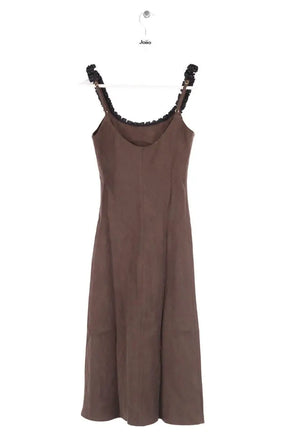 Robe Rouje Marron en Synthétique
