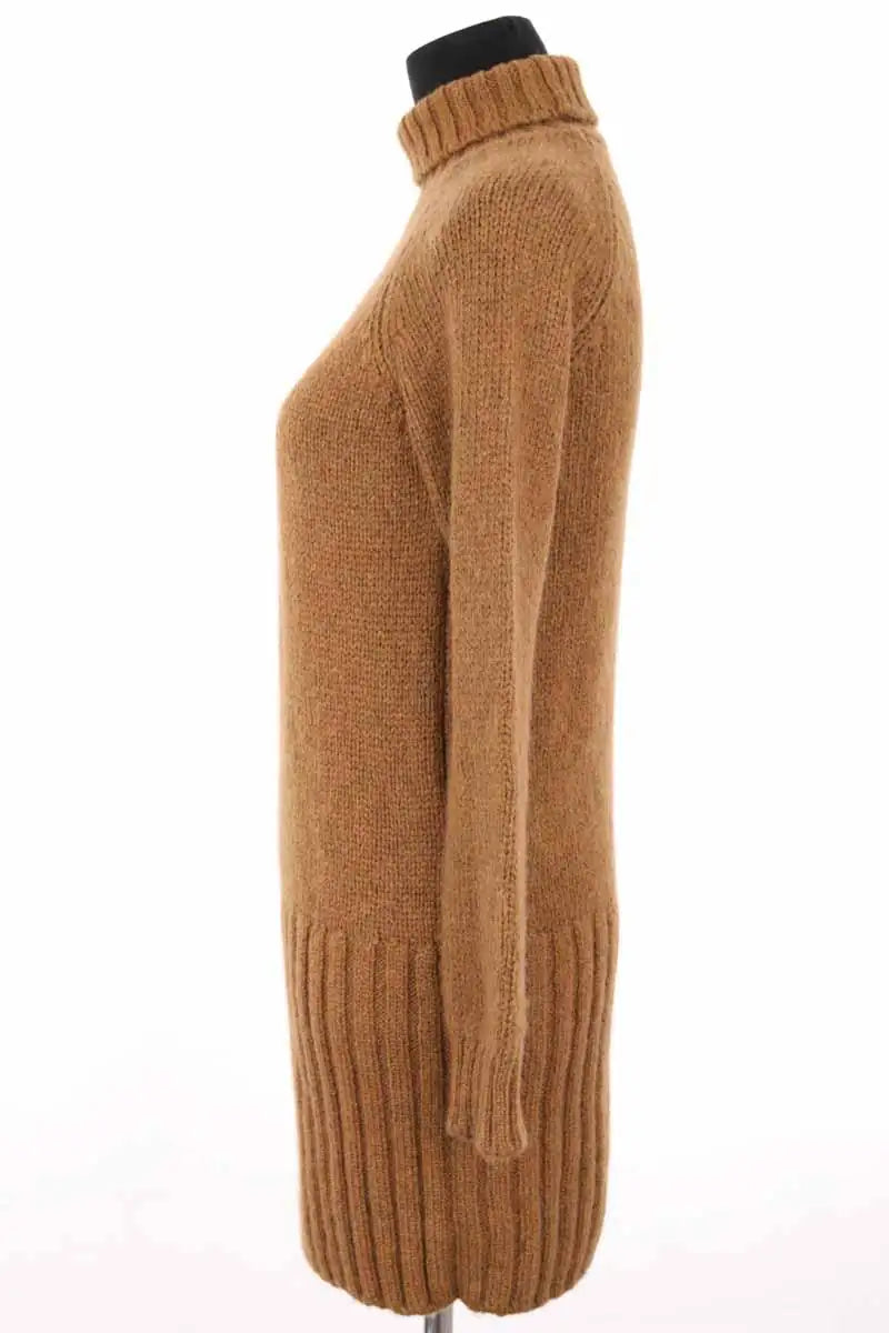 Robe Saint Laurent Kaki en Laine