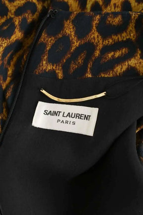 Robe Saint Laurent Marron en Soie