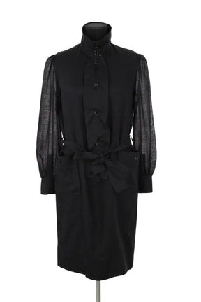 Robe Saint Laurent Noir en Laine, taille M - Seconde Main