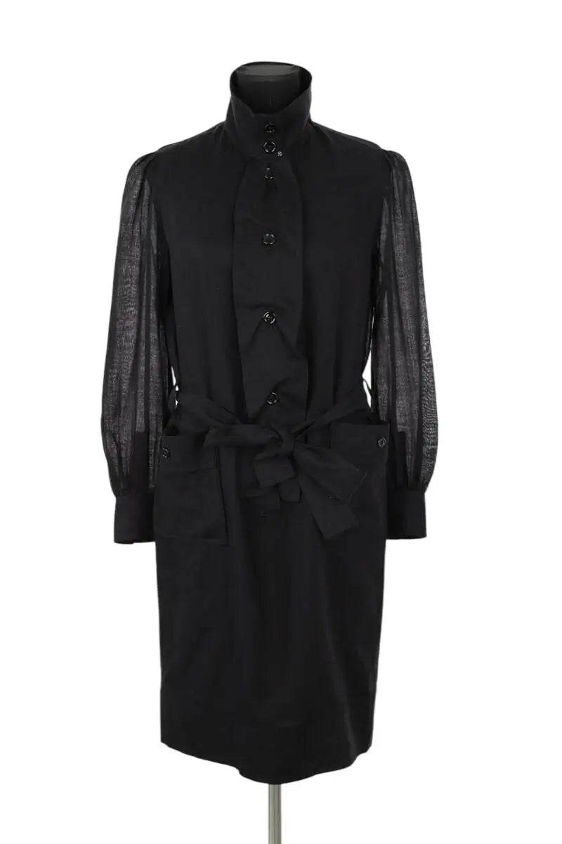 Robe Saint Laurent Noir en Laine, taille M - Seconde Main