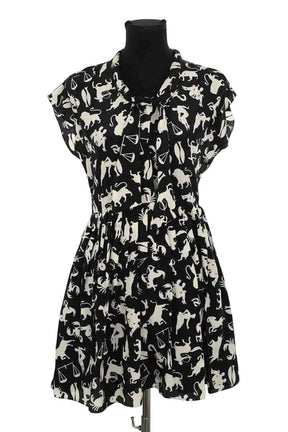 Robe Saint Laurent Noir en Soie, taille M - Seconde Main