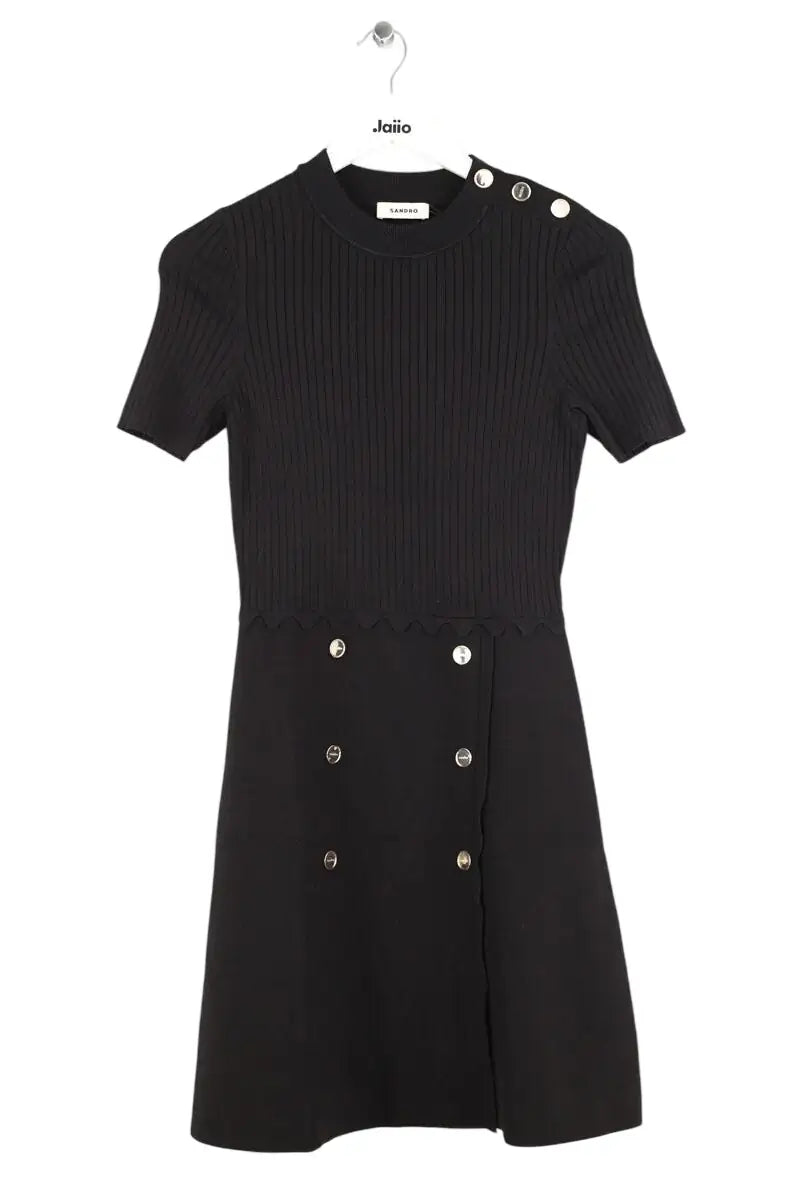 Robe Sandro Alyssa Noir en Viscose, taille S - Seconde Main