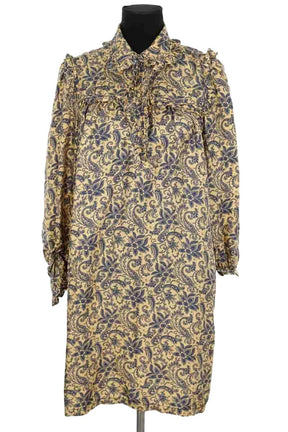 Robe Sandro Beige en Soie, taille M - Seconde Main