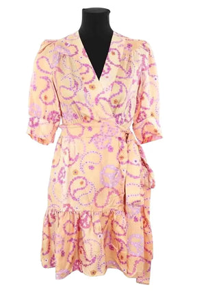 Robe Sandro Beige en Soie, taille XS - Seconde Main