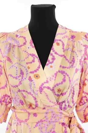 Robe Sandro Beige en Soie