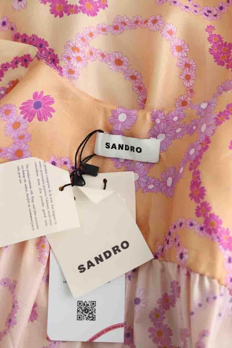 Robe Sandro Beige en Soie