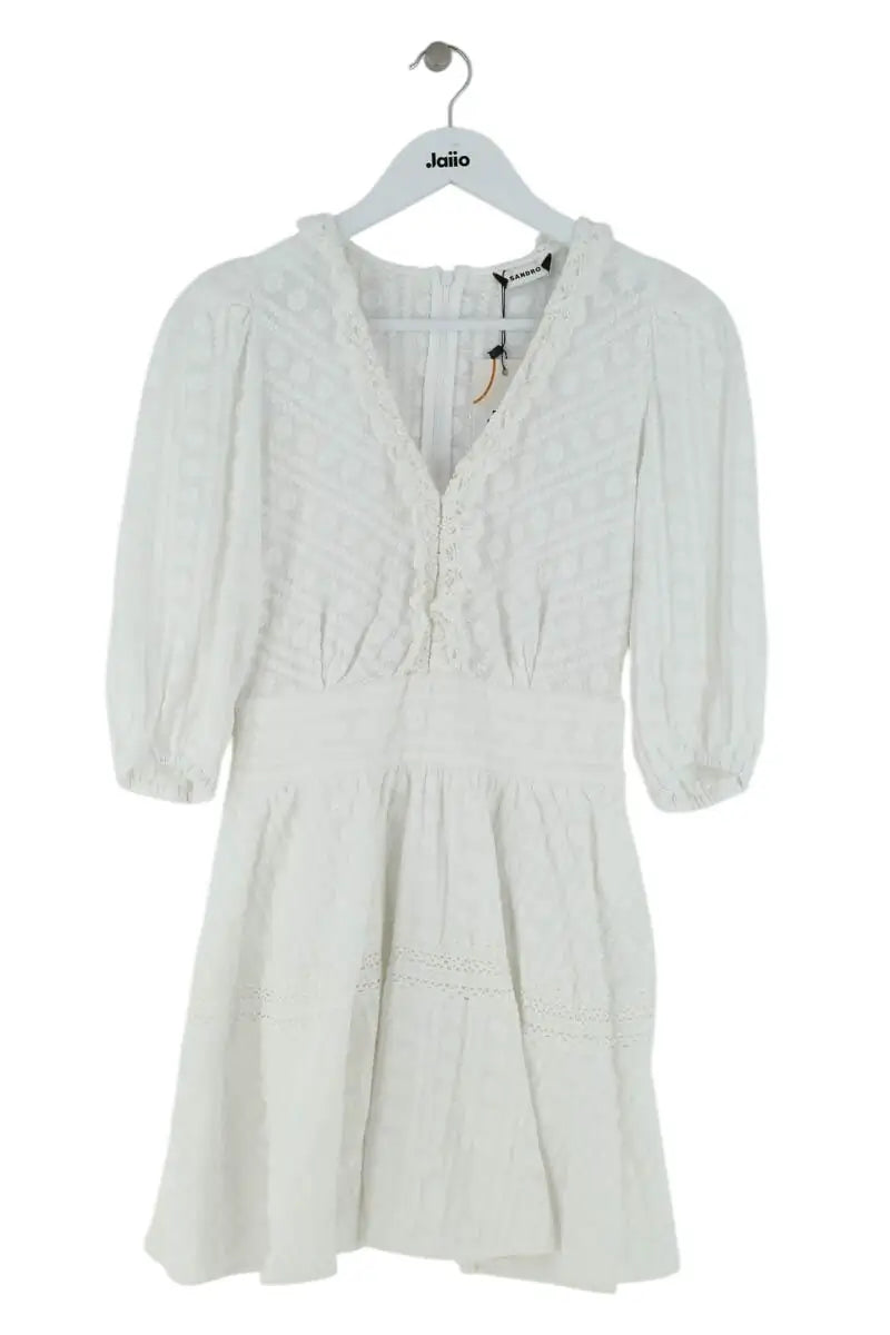 Robe Sandro Blanc en Coton, taille S - Seconde Main