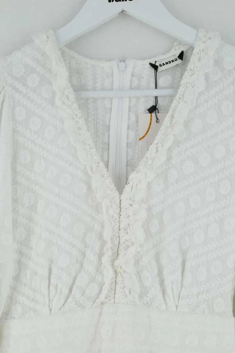 Robe Sandro Blanc en Coton