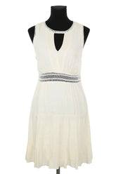 Robe Sandro Blanc en Synthétique, taille M - Seconde Main