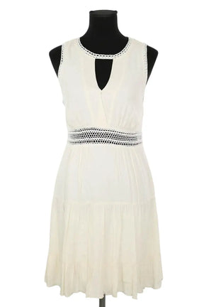 Robe Sandro Blanc en Synthétique, taille M - Seconde Main