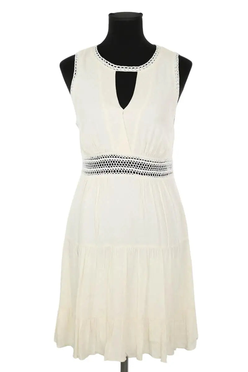Robe Sandro Blanc en Synthétique, taille M - Seconde Main