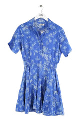 Robe Sandro Bleu en Lin, taille XS - Seconde Main