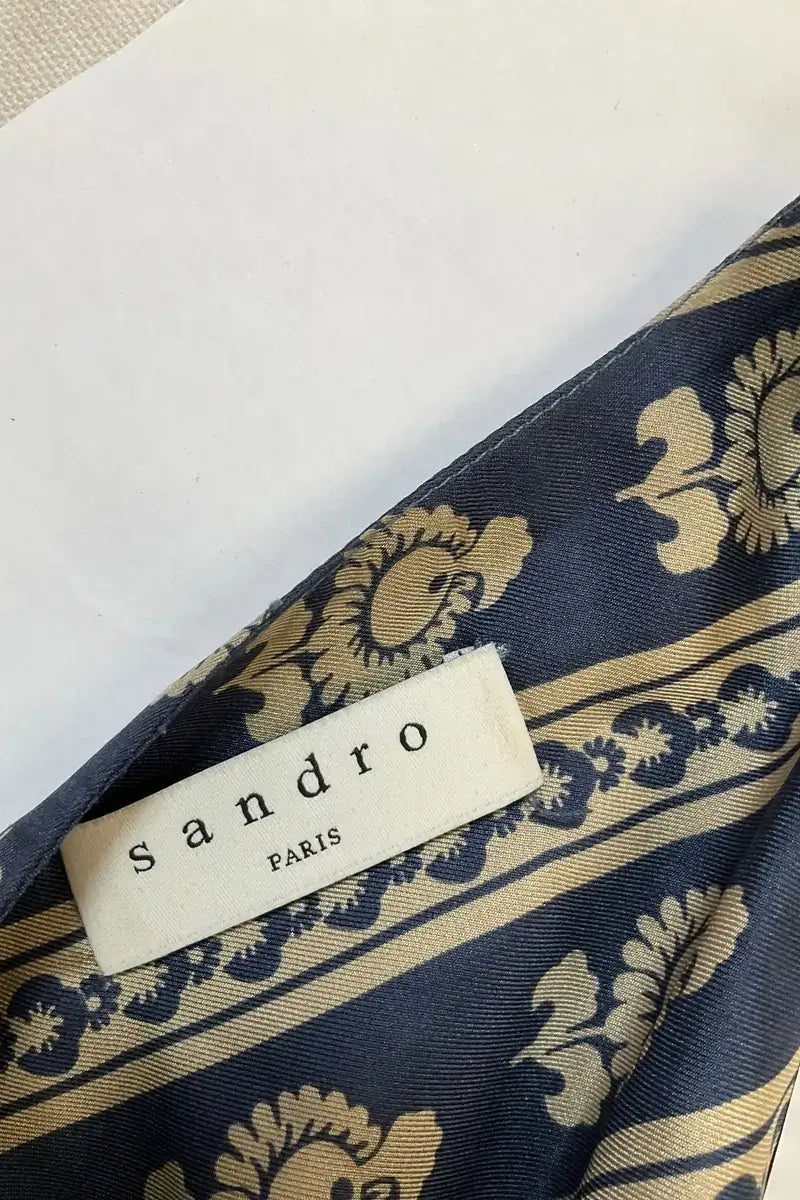 Robe Sandro Bleu en Soie