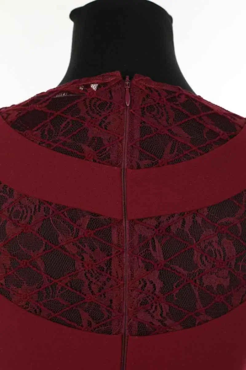 Robe Sandro Bordeaux en Polyester