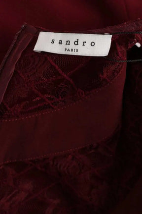 Robe Sandro Bordeaux en Polyester
