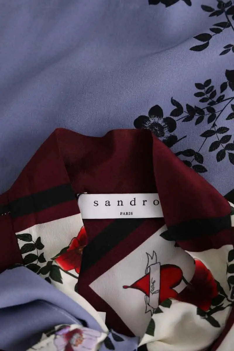 Robe Sandro Bordeaux en Soie