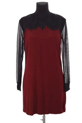 Robe Sandro Bordeaux en Viscose, taille M - Seconde Main