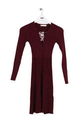 Robe Sandro Bordeaux en Viscose, taille M - Seconde Main