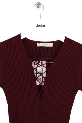 Robe Sandro Bordeaux en Viscose