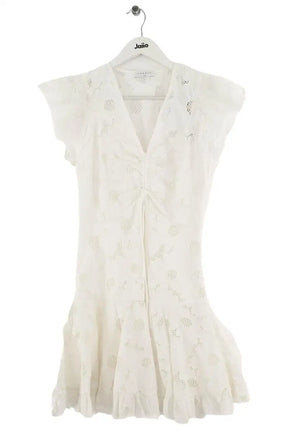 Robe Sandro Brasilia Blanc en Coton, taille S - Seconde Main