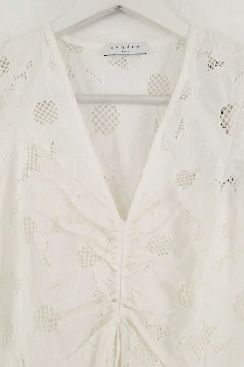 Robe Sandro Brasilia Blanc en Coton