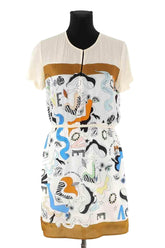 Robe Sandro Ecru en Polyester, taille M - Seconde Main