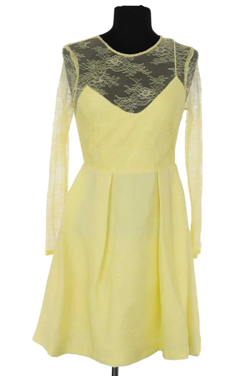Robe Sandro Jaune en Synthétique, taille S - Seconde Main