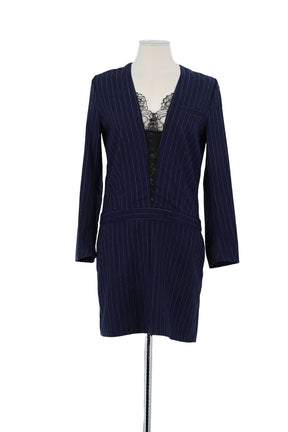 Robe Sandro Marine en Laine, taille S - Seconde Main