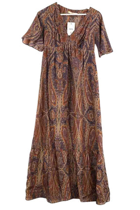 Robe Sandro Marron en Soie, taille M - Seconde Main