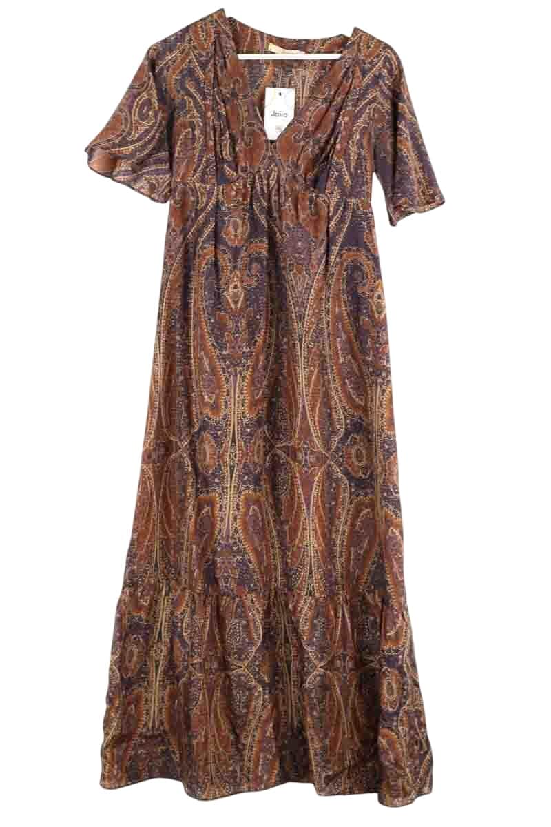 Robe Sandro Marron en Soie, taille M - Seconde Main