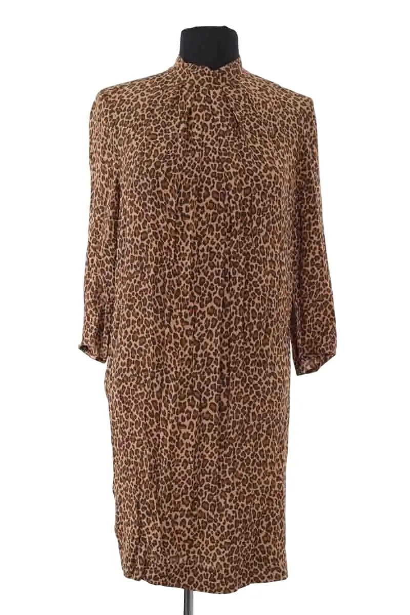 Robe Sandro Marron en Viscose, taille S - Seconde Main