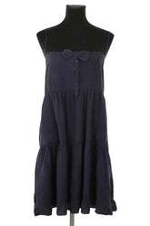 Robe Sandro Noir en Soie, taille M - Seconde Main