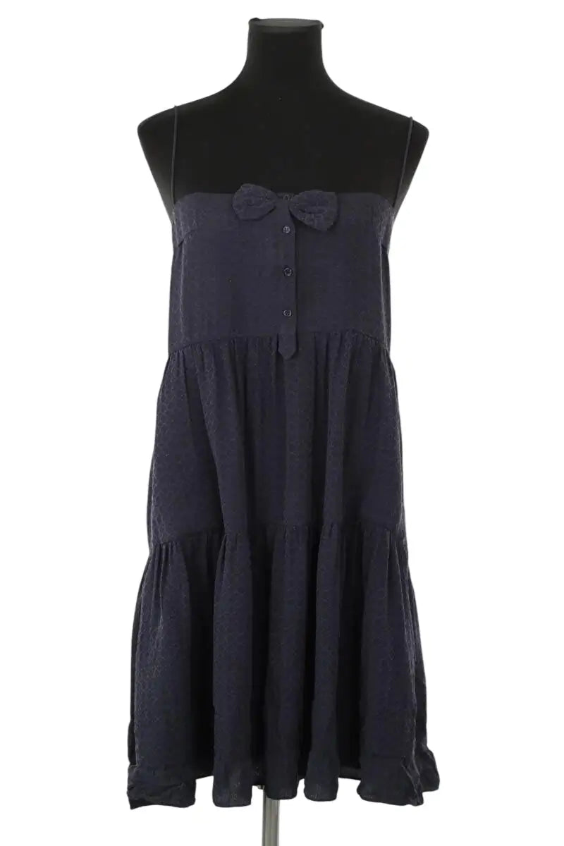 Robe Sandro Noir en Soie, taille M - Seconde Main