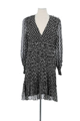 Robe Sandro Noir en Soie, taille XL - Seconde Main