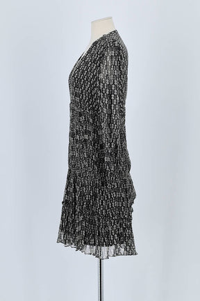 Robe Sandro Noir en Soie
