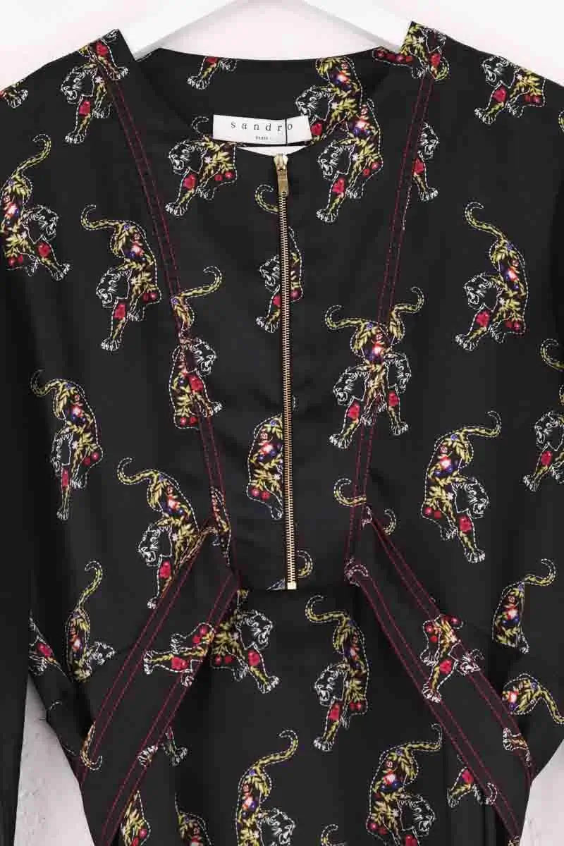 Robe Sandro Noir en Synthétique