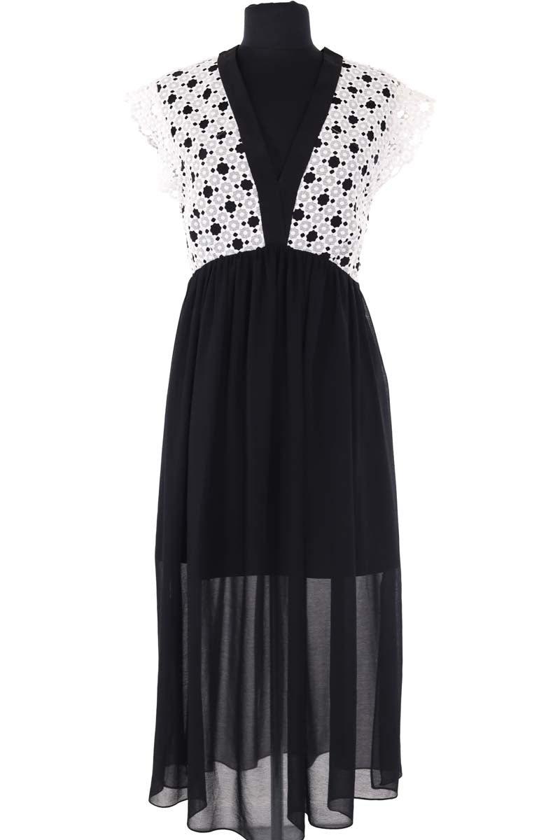 Robe Sandro Noir en Synthétique, taille S - Seconde Main