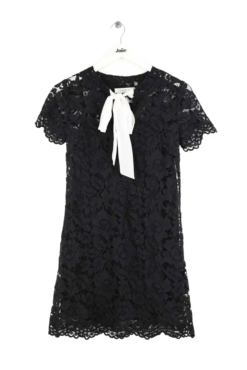 Robe Sandro Noir en Synthétique, taille S - Seconde Main