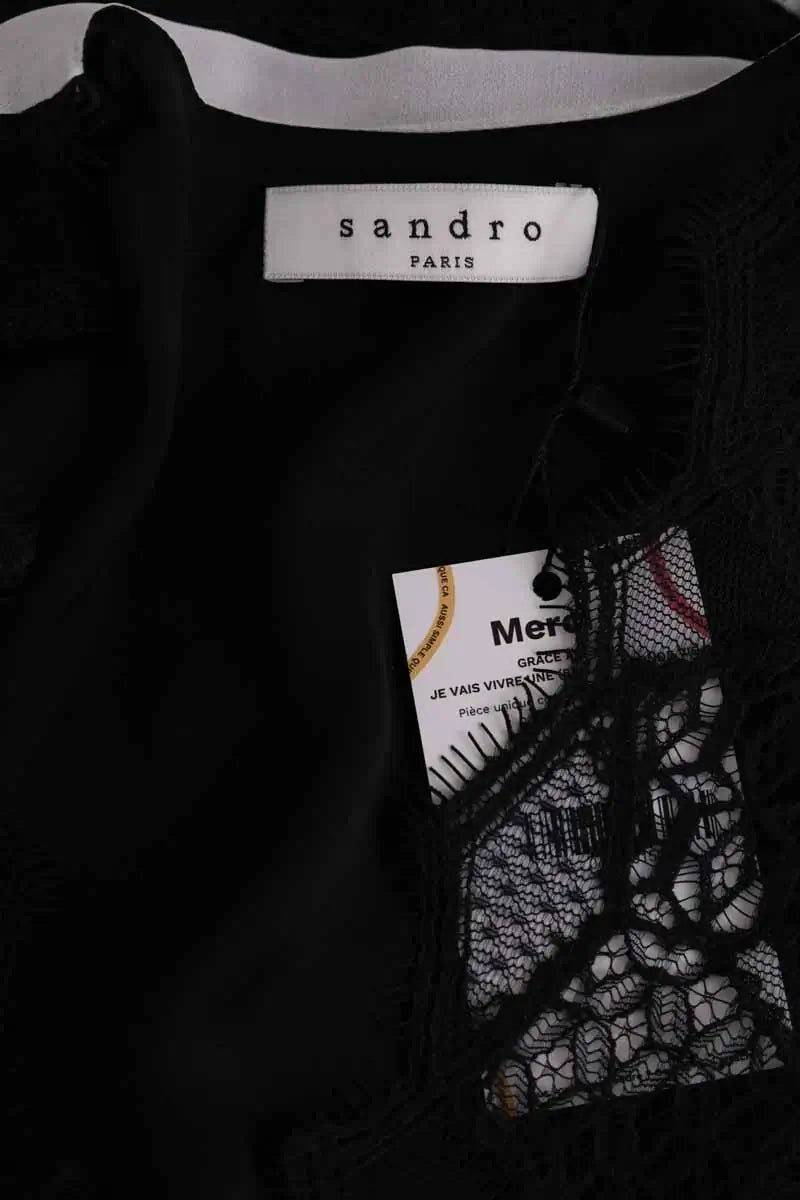 Robe Sandro Noir en Synthétique