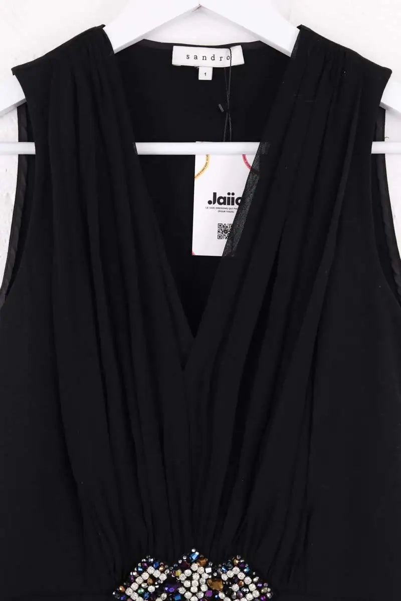 Robe Sandro Noir en Synthétique