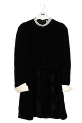 Robe Sandro Noir en Velours, taille M - Seconde Main