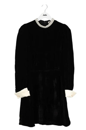 Robe Sandro Noir en Velours, taille M - Seconde Main