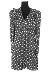 Robe Sandro Noir en Viscose, taille L - Seconde Main